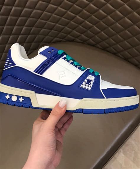 louis vuitton trainer bleu|louis vuitton trainers men's.